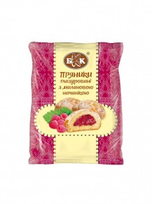 Пряники глазуровані з малиновою начинкою